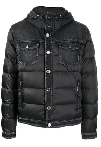 Moorer button-up padded down jacket - Nero