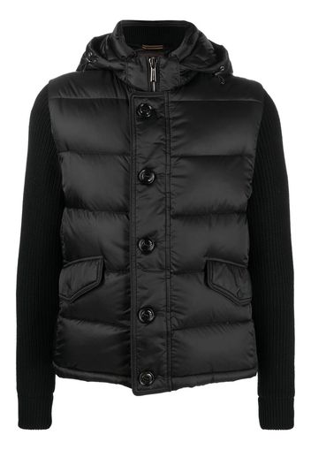 Moorer contrasting-sleeves padded jacket - Nero