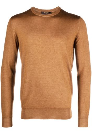 Moorer crew neck knitted jumper - Marrone