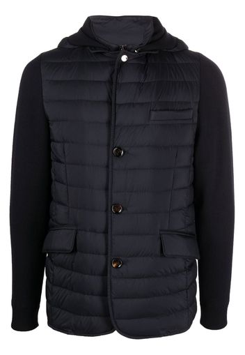 Moorer Massino-S3Z quilted knitted-mix jacket - Blu