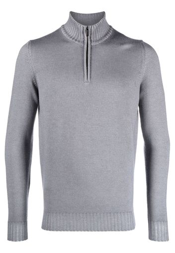 Moorer zip-front high neck jumper - Grigio