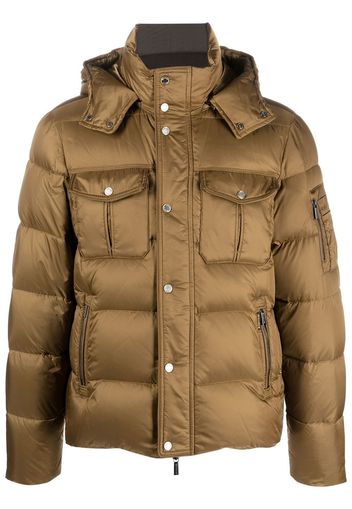 Moorer press-stud fastening padded down jacket - Marrone