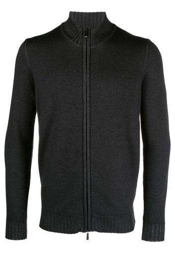 Moorer funnel neck zip-front jumper - Grigio