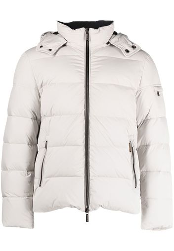 Moorer padded zip-up hooded down jacket - Toni neutri