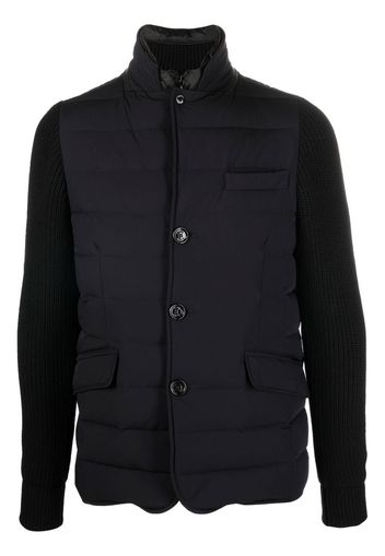 Moorer button-up padded down jacket - Blu