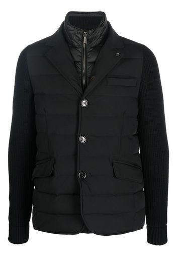 Moorer button-up padded down jacket - Nero