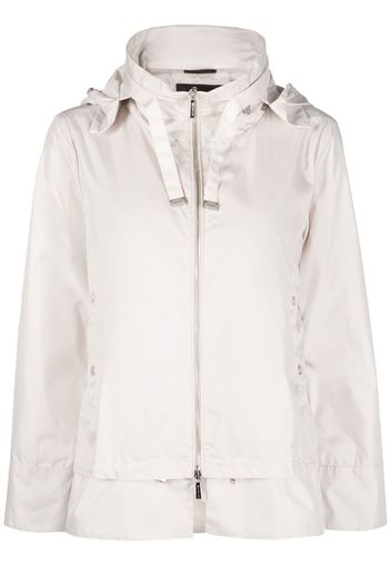 Moorer hooded zip-up coat - Bianco