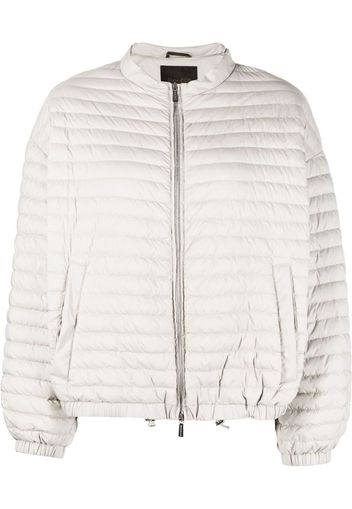 Moorer padded zip-up round-neck jacket - Toni neutri