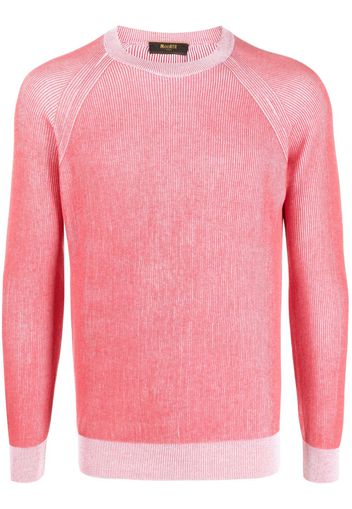 Moorer raglan-sleeve ribbed sweatshirt - Rosso