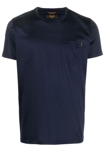 Moorer satin crew-neck cotton T-shirt - Blu