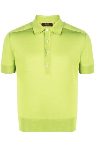 Moorer satin silk polo shirt - Verde