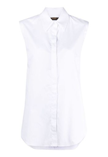 Moorer sleeveless cotton shirt - Bianco