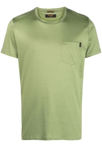 Moorer satin crew-neck cotton T-shirt - Verde