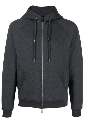 Moorer long-sleeve zip-up stretch-cotton hoodie - Grigio