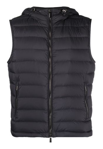 Moorer zipped hooded gilet - Grigio