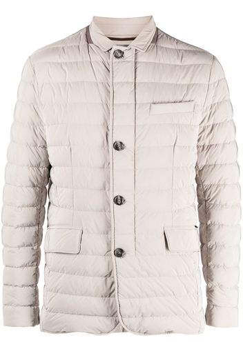 Moorer quilted-finish buttoned-up coat - Toni neutri