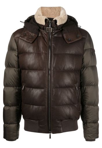 Moorer panelled padded jacket - Marrone