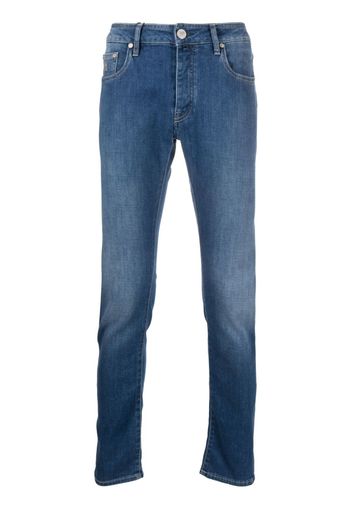 Moorer mid-rise tapered-leg jeans - Blu