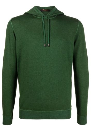 Moorer Zane-Geu drawstring wool hoodie - Verde