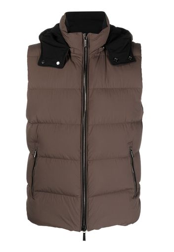 Moorer high-neck padded gilet - Verde