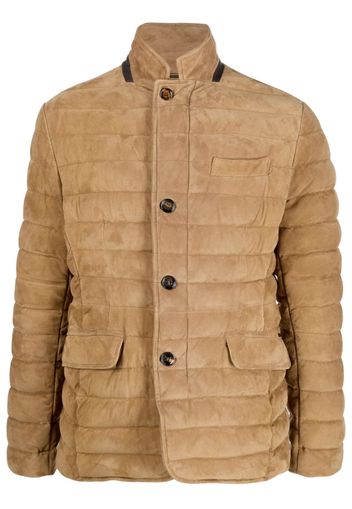 Moorer padded leather jacket - Marrone