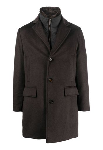 Moorer single-breasted notched coat - Marrone