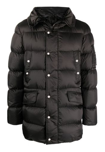 Moorer padded press-stud fastening coat - Nero