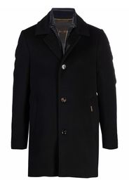 Moorer layered single-breasted wool coat - Blu