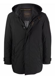 Moorer double-layer hooded coat - Nero