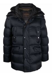 Moorer hooded zip-up padded coat - Blu