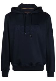 Moorer embroidered-logo hoodie - Blu