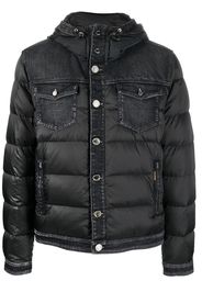 Moorer button-up padded down jacket - Nero