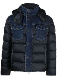 Moorer denim-trim padded jacket - Blu