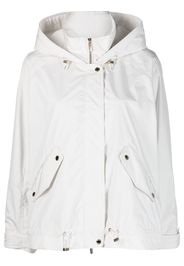 Moorer hooded z ip-up coat - Bianco