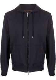 Moorer drawstring zip-up hoodie - Blu