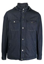 Moorer hooded denim shirt jacket - Blu
