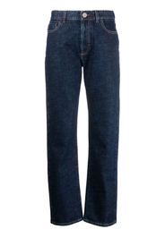 Moorer logo-patch straight-leg jeans - Blu