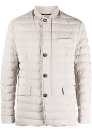 Moorer quilted-finish buttoned-up coat - Toni neutri