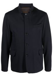 Moorer camp-collar single-breasted coat - Blu