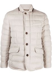 Moorer padded button-up down jacket - Toni neutri