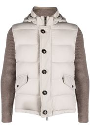 Moorer contrast-sleeve padded jacket - Toni neutri