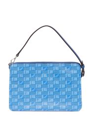 Moreau monogram-print clutch bag - Blu