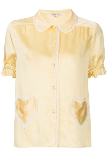 Morgan Lane Lovie silk short-sleeved shirt - Giallo