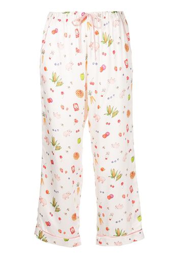 Morgan Lane Pantaloni pigiama con stampa - Bianco