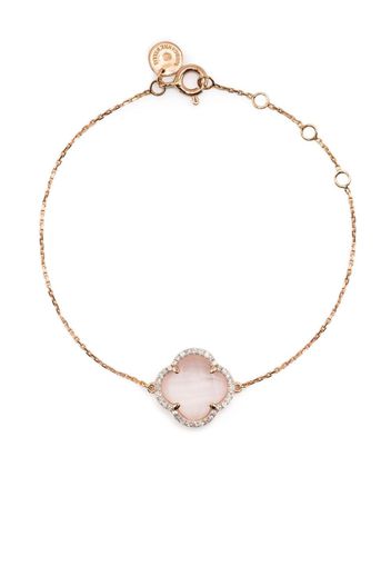 Morganne Bello Bracciale Clover in oro rosa 18kt con quarzo