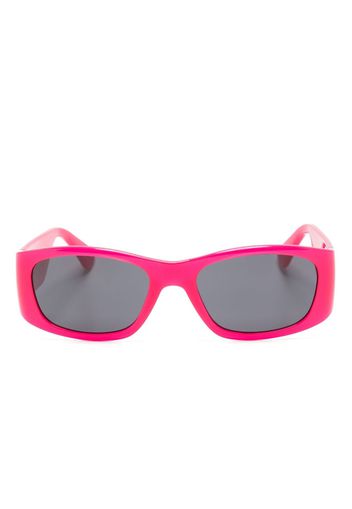 Moschino Eyewear logo-lettering rectangle-frame sunglasses - Rosa