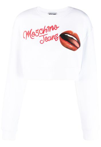 MOSCHINO JEANS Felpa con stampa - Bianco