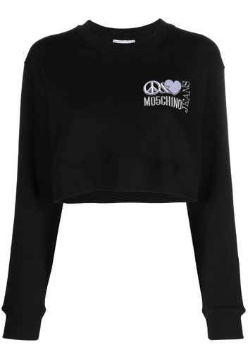 MOSCHINO JEANS cropped long-sleeve T-shirt - Nero