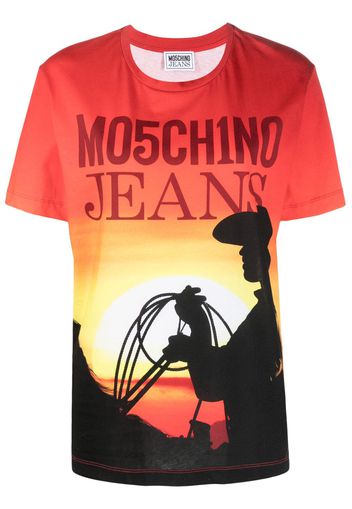 MOSCHINO JEANS T-shirt con stampa - Arancione