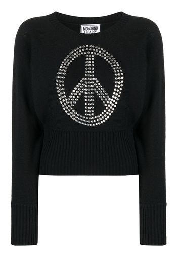 MOSCHINO JEANS Peace Symbol-studded jumper - Nero